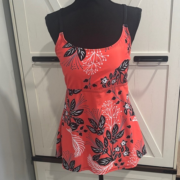 Swim Top Coral Floral Tankini - Picture 6 of 9